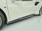 Conversion Body Kit Ferrari 488 Pista for Ferrari 488 2015+  Set includes:  Front bumper Carbon front lip Carbon hood/bonnet Carbon side skirts add-ons Rear bumper Carbon rear diffuser Rear decklid spoiler