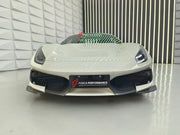 Conversion Body Kit Ferrari 488 Pista for Ferrari 488 2015+  Set includes:  Front bumper Carbon front lip Carbon hood/bonnet Carbon side skirts add-ons Rear bumper Carbon rear diffuser Rear decklid spoiler