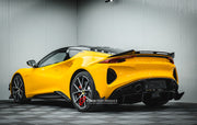CARBON BODY KIT for LOTUS EMIRA  Set includes:  Roof Hood Front Lip Front Bumper Air Vents Front Canards Rear Fender Air Vents Side Skirts Rear Diffuser Rear Spoiler Rear Spoiler Cover Door Pedals Engine Hood Cover Rear Air Duct Side Mirrors Engine Grille