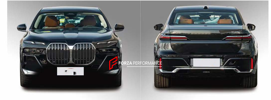 CONVERSION BODY KIT for BMW 7-SERIES F02 2008 - 2015 UPGRADE to G70 2023  Set includes:  Front Bumper Rear Bumper Front Grille Rear Doors Exhaust Tips Fender Flares Hood Headlights Tail Lights Rear Diffuser Trunk