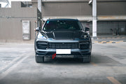 WIDE CARBON BODY KIT for PORSCHE CAYENNE III 9Y0 2018+  Set includes:  Front Lip Hood Side Skirts Side Vents Rear Roof Spoiler Rear Middle Spoiler Rear Diffuser Exhaust Tips Mirror Covers