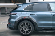 WIDE CARBON BODY KIT for PORSCHE CAYENNE III 9Y0 2018+  Set includes:  Front Lip Hood Side Skirts Side Vents Rear Roof Spoiler Rear Middle Spoiler Rear Diffuser Exhaust Tips Mirror Covers