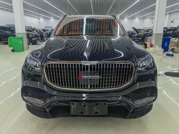 GLS MAYBACH BODY KIT for MERCEDES-BENZ GLS X167 2019+  Set includes:  Front Bumper Front Grille Engine Cover Front Bumper Air Vents Side Fenders Exhaust Tips Rear Bumper Rear Diffuser