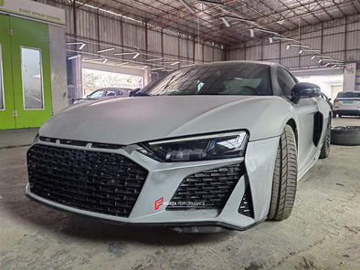 CONVERSION BODY KIT FOR AUDI R8 4S 2015 - 2018 TO R8 4S 2019+  Set includes:  Front Bumper Hood Rear Bumper Rear Quater Panel Side Skirts Rear Spoiler