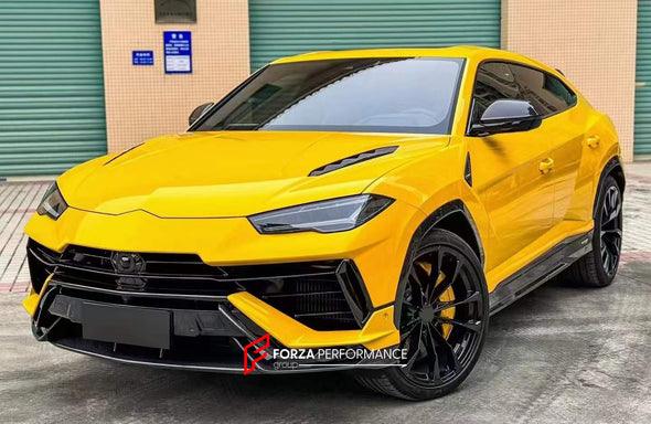 CONVERSION CARBON BODY KIT for LAMBORGHINI URUS 2018 to URUS S PERFORMANTE  Set includes:  Front Lip Front Grille Front Bumper Hood Rear Bumper Rear Diffuser Side Fenders Door Covers Rear Spoiler Roof Spoiler Side Mirrors