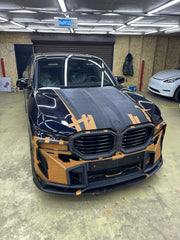 CARBON BODY KIT for BMW XM G09 2023+  Set includes:  Front Lip with LED Lights Front Bumper Air Vents Front Bumper Add-ons Headlight Covers Hood Cover Fender Flares Door Covers Tail Lights Covers Rear Bumper Add-ons Rear Diffuser Roof Spoiler Rear Window Spoiler