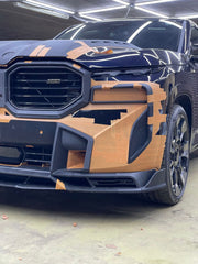 CARBON BODY KIT for BMW XM G09 2023+  Set includes:  Front Lip with LED Lights Front Bumper Air Vents Front Bumper Add-ons Headlight Covers Hood Cover Fender Flares Door Covers Tail Lights Covers Rear Bumper Add-ons Rear Diffuser Roof Spoiler Rear Window Spoiler