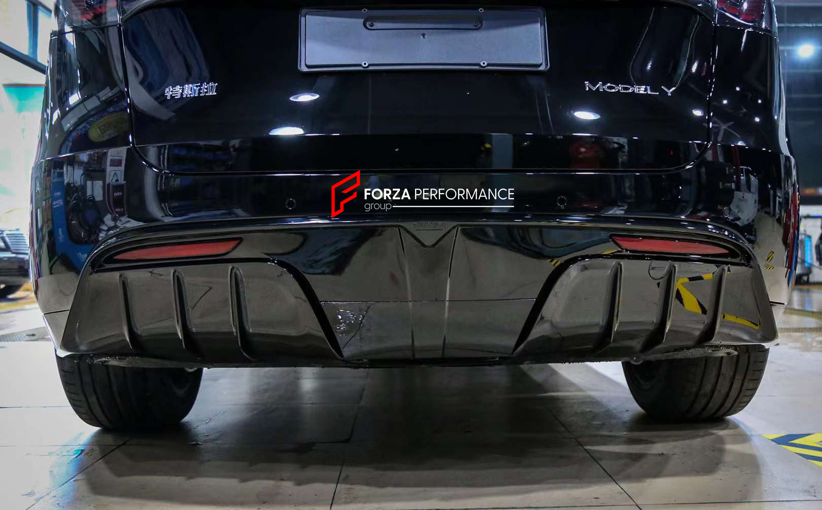 BODY KIT for TESLA MODEL Y 2020+  Set includes:  Front Bumper Front Bumper Canards Rear Diffuser Rear Spoiler