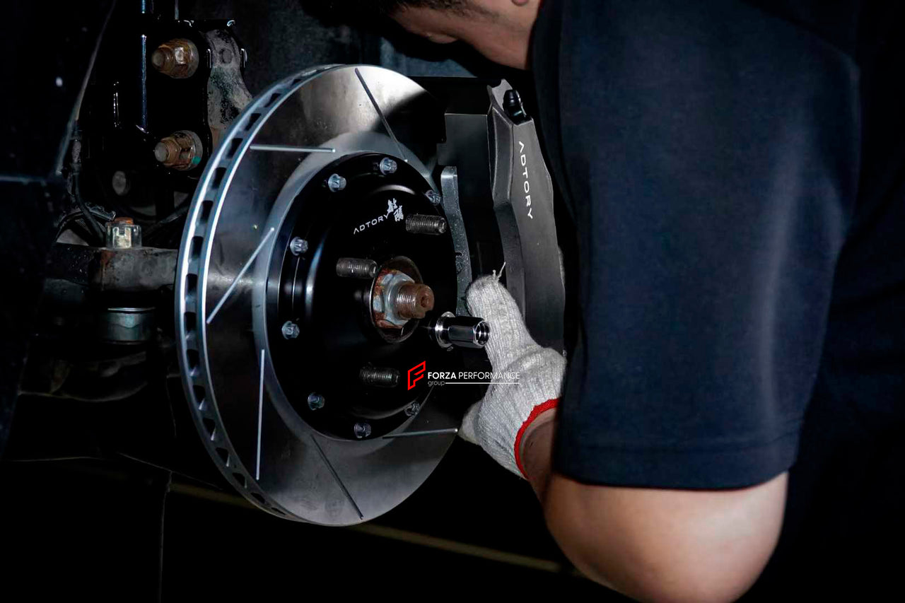 ADTORY X FORZA PERFORMANCE RACE BIG BRAKE KIT BBK for TOYOTA YARIS XP90 2005 - 2009

ADTORY Brake Kits are engineered as bolt on upgrades that work with the factory master cylinder and ABS, delivering stronger, more repeatable stops with the pedal feel you want. Whether you cruise the city, carve canyons, or chase lap times.

Highlights

Track-ready, heat-resistant components.
Jewel-like caliper finish is incredibly durable and easy to clean
Pistons are calibrated to integrate smoothly with the Factory OEM 