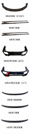 AERO KIT FOR BMW 8 SERIES G15 G16 2018 - 2022

Set includes:

Front Lip
Side Skirts
Rear Spoiler
Rear Diffuser


Material: Plastic

NOTE:&nbsp;Professional installation is required

CONTACT US FOR PRICING

Payment ►
Visa
Mastercard
PayPal with a credit card (add 4.4% at checkout)
Payoneer
Cryptocurrency
Shipment ►
By express DHL/UPS/TNT/FedEx
To the local international airport
Special line by air
Special line by the sea
To Europe and the UK by train

Please let us know which shipping option you prefer.