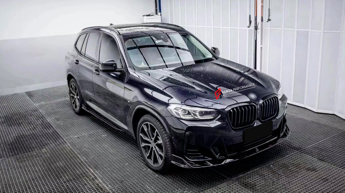AERO KIT for BMW X3 G01 LCI 2021 - 2024

&nbsp;

Set incudes:&nbsp;

Front Lip
Side Skirts
Rear Diffuser
Rear Canards

Material: Carbon fiber

Note: Professional installation is required