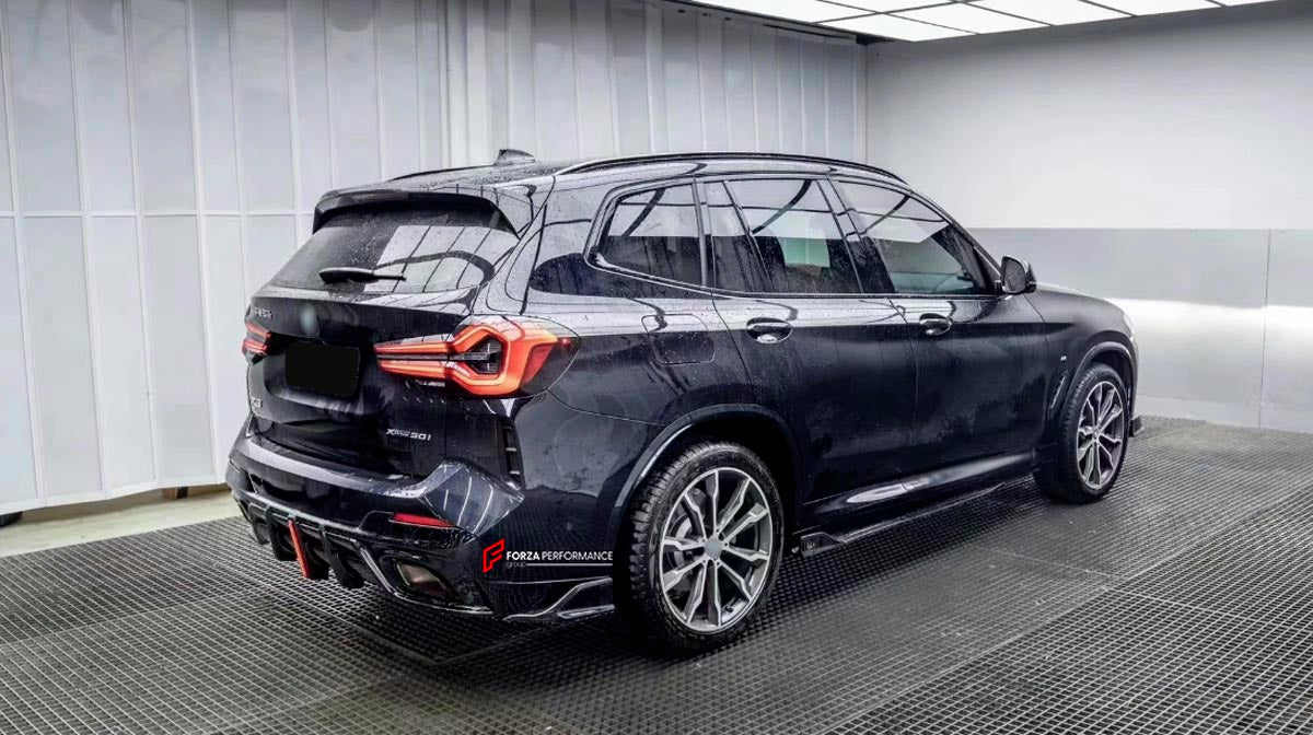 AERO KIT for BMW X3 G01 LCI 2021 - 2024

&nbsp;

Set incudes:&nbsp;

Front Lip
Side Skirts
Rear Diffuser
Rear Canards

Material: Carbon fiber

Note: Professional installation is required