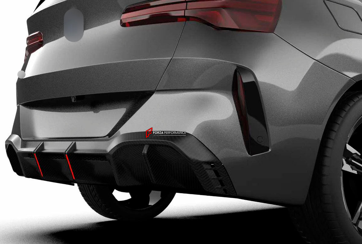 AERO KIT for BMW X3 G45 2024+ FORZA PERFORMANCE custom fit            KT Design
Set includes:

Front Lip
Front Bumper Vents
Front Grille
LED Lights
Side Skirts
Roof Spoiler
Rear Diffuser
Rear Bumper Vents
Material: Plastic

NOTE: Professional installation is required.