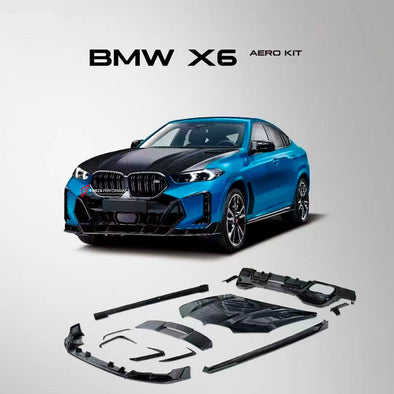 DRY CARBON AERO KIT for BMW X6 G06 LCI FACELIFT 2023+

Set includes:

Front Lip
Front Bumper Trims
Hood
Side Skirts
Rear Roof Spoiler
Rear Diffuser


Each part of this kit can be sent separately. Please contact us if you need a specific part.

Materail:Carbon Fiber

NOTE:Professional installation is required
Dry Carbon Aero Kit BMW X6 G06 LCI Facelift 2023+, Dry Carbon Aero Upgrade BMW X6 G06, Premium Dry Carbon Aero Kit for BMW X6 2023+, BMW X6 G06 LCI Dry Carbon Fiber Aero Kit, High Performance Dry Carbon