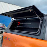 ALUMINIUM CANOPY SIDE TOOL BOX for CHEVROLET SILVERADO DODGE RAM 1500 FORD F-150 GMC SIERRA 1500 NISSAN TITAN TOYOTA TUNDRA Forza Performance Custom fit
Set includes:

Canopy Side Tool Box
Material: Aluminium

NOTE: Professional installation is required.