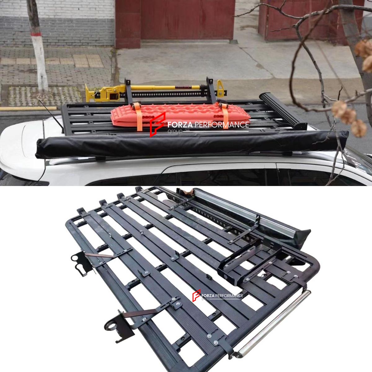 ALUMINIUM ROOF RACK for FORD EVEREST 2016 - 2021 Forza Performance Custom fit
Set includes:

Roof Rack
Material: Aluminium

NOTE: Professional installation is required.