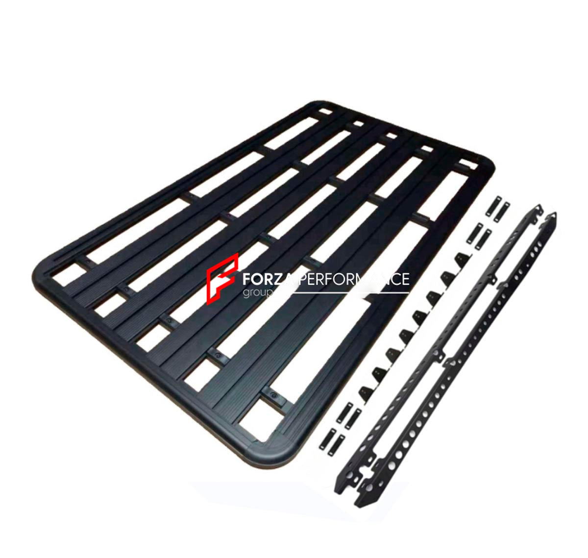 ALUMINIUM ROOF RACK for FORD EVEREST 2016 - 2021 Forza Performance Custom fit
Set includes:

Roof Rack
Material: Aluminium

NOTE: Professional installation is required.