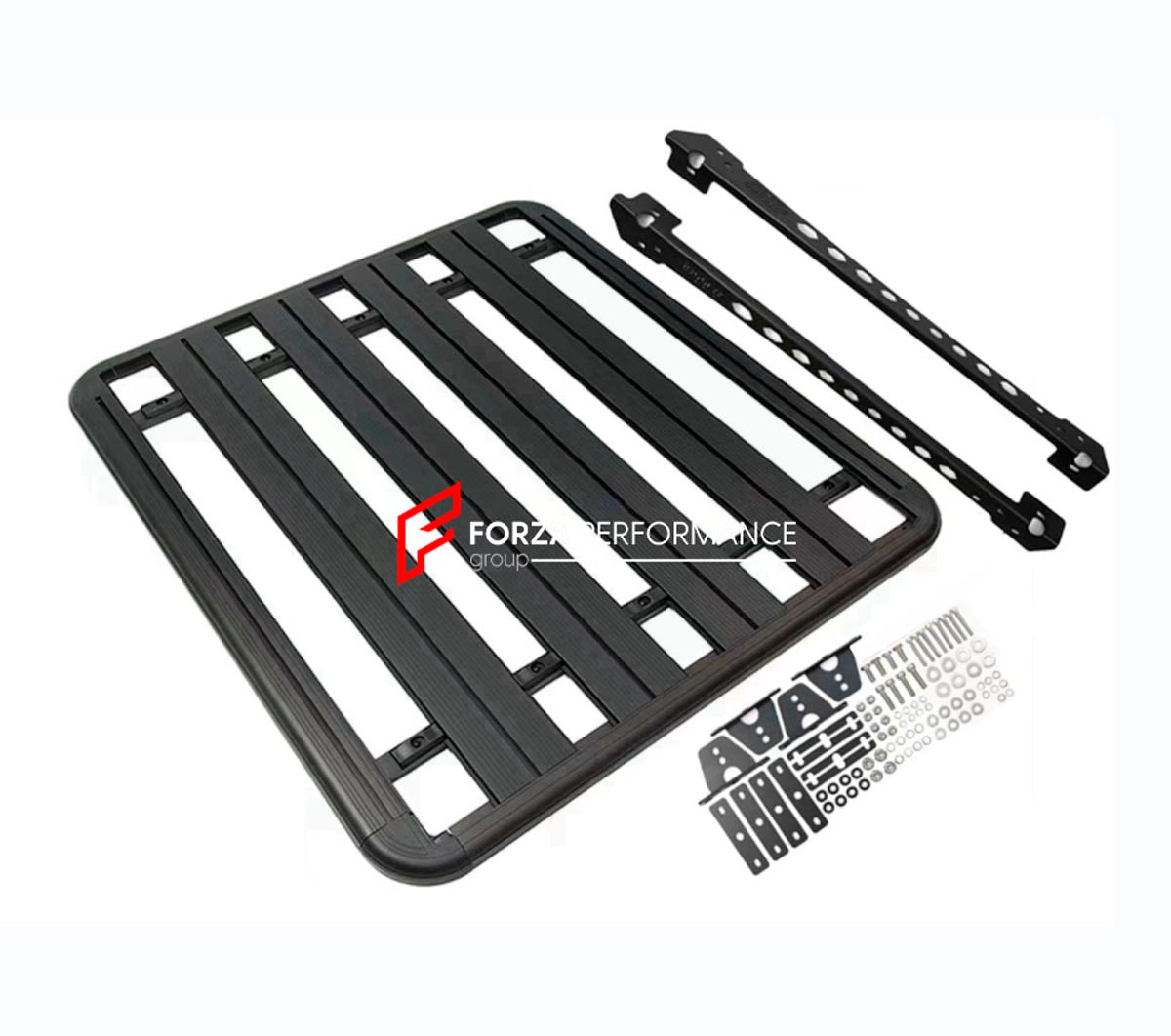 ALUMINIUM ROOF RACK for FORD F-150 Forza Performance Custom fit
Set includes:

Roof Rack
Material: Aluminium

NOTE: Professional installation is required.