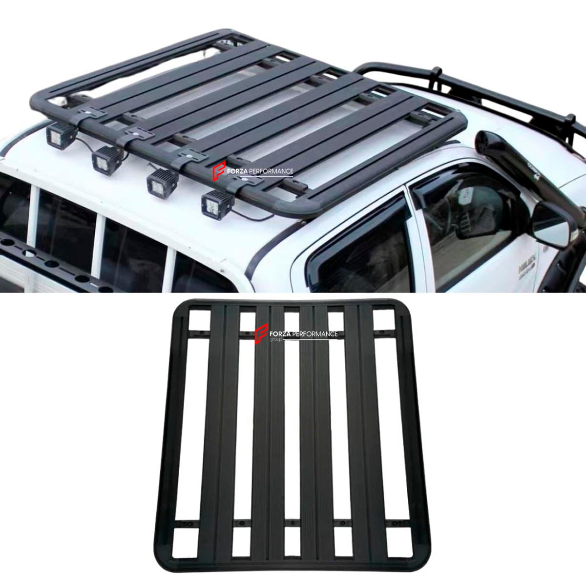 ALUMINIUM ROOF RACK for FORD RANGER JAC SHUAILING T8 Forza Performance Custom fit
Set includes:

Roof Rack
Material: Aluminium

NOTE: Professional installation is required.