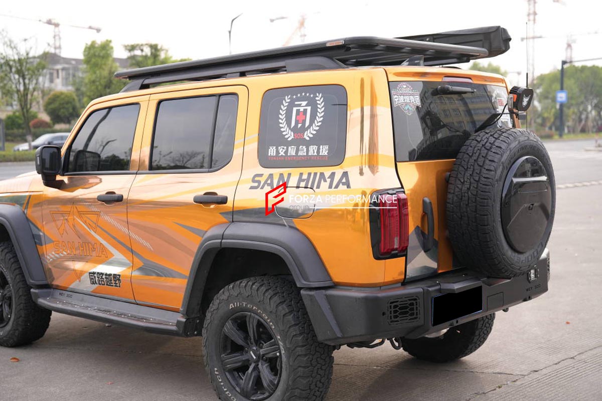 ALUMINIUM ROOF RACK for GREAT WALL TANK 300 Forza Performance Custom fit
Set includes:

Roof Rack
Material: Aluminium

NOTE: Professional installation is required.