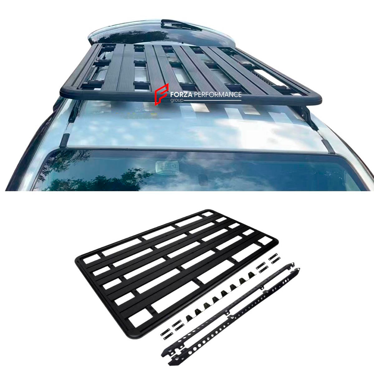 ALUMINIUM ROOF RACK for ISUZU MU-X Forza Performance Custom fit
Set includes:

Roof Rack
Material: Aluminium

NOTE: Professional installation is required.