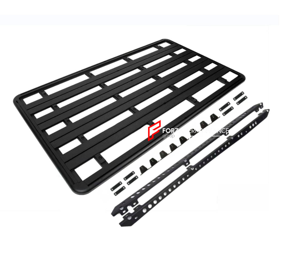 ALUMINIUM ROOF RACK for JEEP RENEGADE 2014+ Forza Performance Custom fit
Set includes:

Roof Rack
Material: Aluminium

NOTE: Professional installation is required.