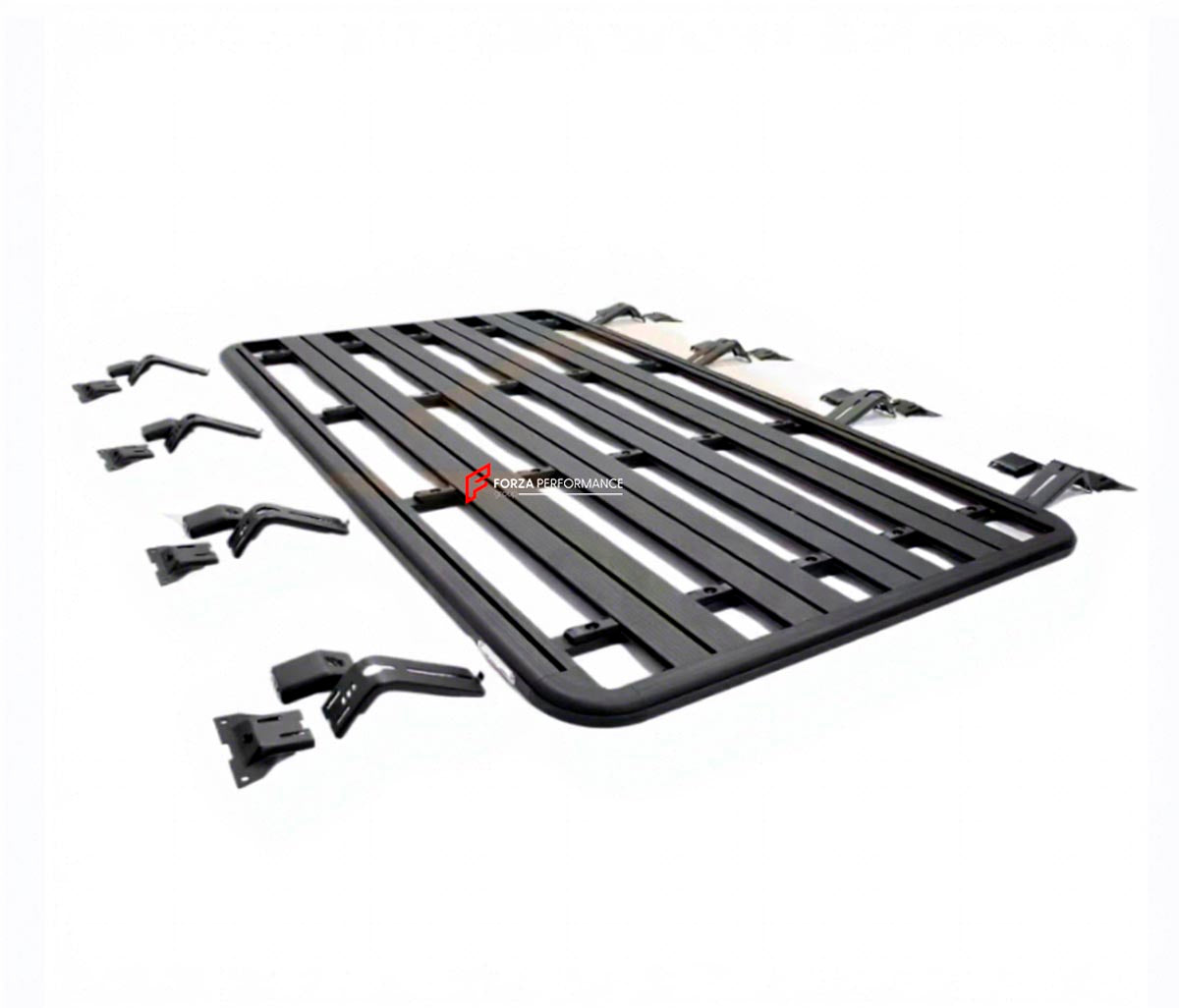ALUMINIUM ROOF RACK for LAND ROVER DEFENDER 1990 - 2016 Forza Performance Custom fit
Set includes:

Roof Rack
Material: Aluminium

NOTE: Professional installation is required.