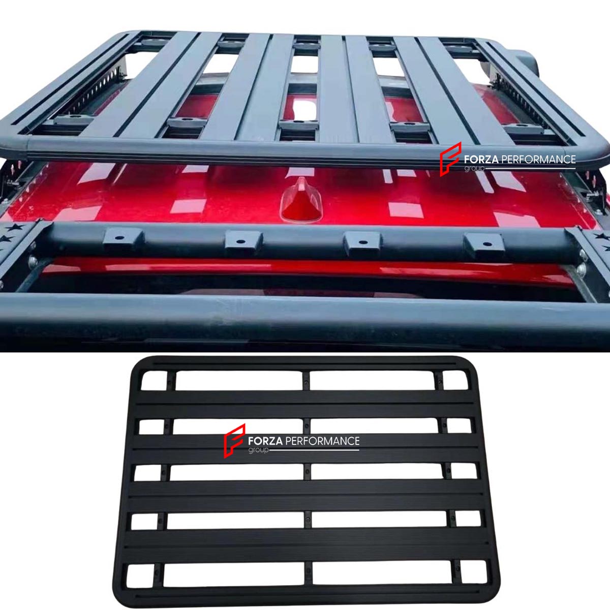 ALUMINIUM ROOF RACK for NISSAN TITAN Forza Performance Custom fit
Set includes:

Roof Rack
Material: Aluminium

NOTE: Professional installation is required.