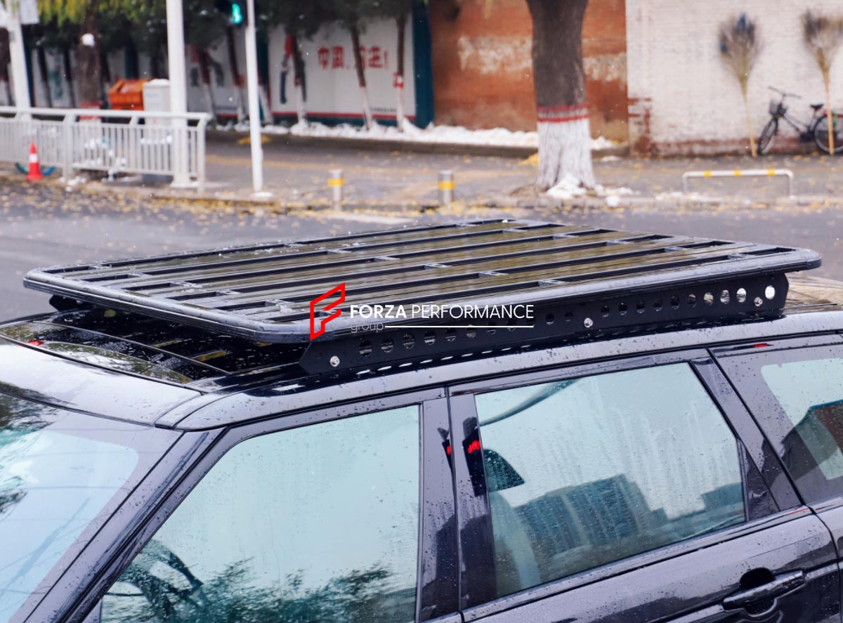 ALUMINIUM ROOF RACK WITH SIDE RAILS for LAND ROVER RANGE ROVER RANGE ROVER SPORT Forza Performance Custom fit
Set includes:

Roof Rack
Side Rails
Material: Aluminium

NOTE: Professional installation is required.