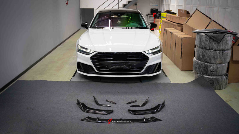 DRY CARBON FRONT LIP CANARDS for AUDI A7 4K8 2018+
