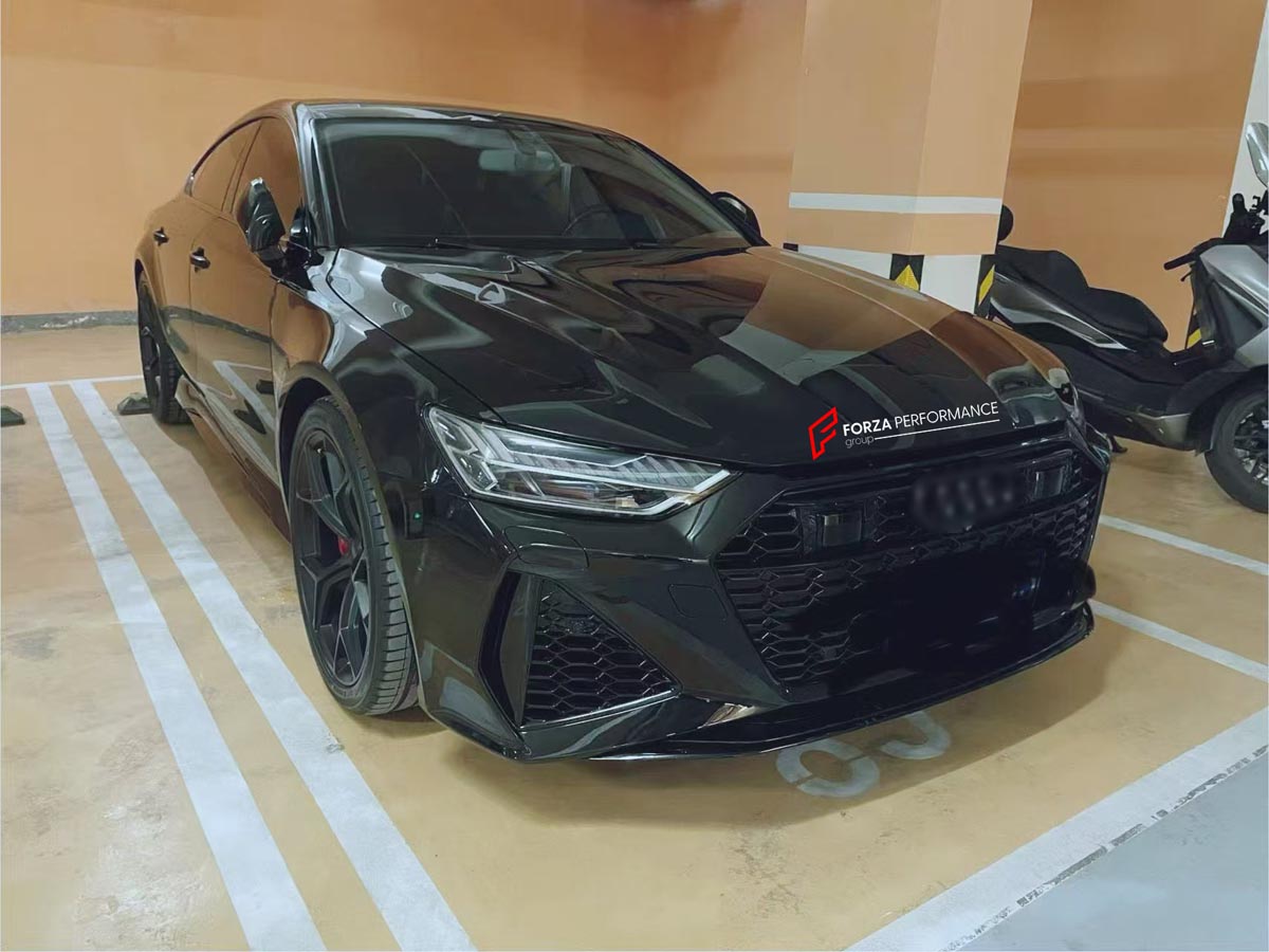 CONVERSION BODY KIT for AUDI A7 2014 - 2018 to RS7 C8 2019+  Set includes:  Front Bumper Front Hood Front Grille Side Fenders Side Skirts Rear Bumper with Diffuser Exhaust Tips