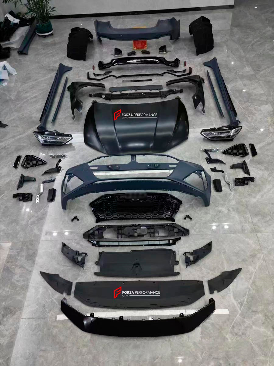 CONVERSION BODY KIT for AUDI A7 2014 - 2018 to RS7 C8 2019+  Set includes:  Front Bumper Front Hood Front Grille Side Fenders Side Skirts Rear Bumper with Diffuser Exhaust Tips
