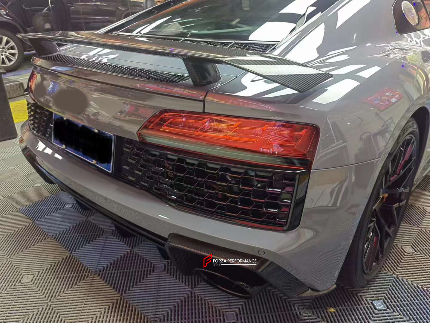 CONVERSION DRY CARBON BODY KIT for AUDI R8 4S 2015-2018 UPGRADE to AUDI R8 4S 2020+

Set includes:

Front Bumper Assembly

Front Grille
Front Lip
Side Skirts
Rear Bumper Assembly
Rear Diffuser
Rear Spoiler

Material: Plastic + Dry Carbon

NOTE: Professional installation is required. Dry carbon parts will fit to Original R8 2020+

Contact us for pricing

Payment ►
Visa

Mastercard

PayPal with a credit card (add 4.4% at checkout)
Payoneer
Cryptocurrency
Shipment ►
By express DHL/UPS/TNT/FedEx
To the local in