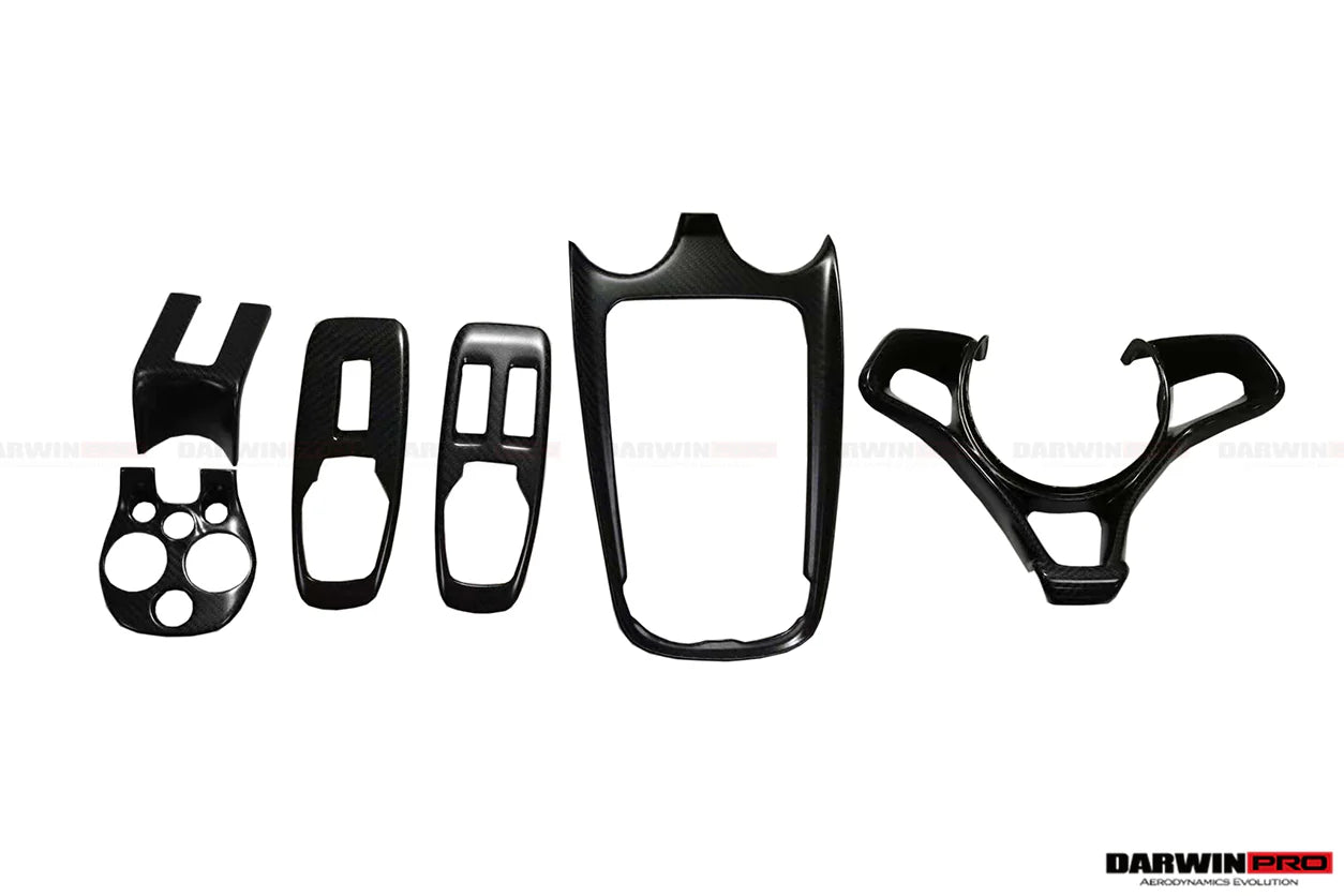 AUTHENTIC DARWINPRO DRY CARBON INTERIORS for MCLAREN 540C 570S 570GT 600LT 2015 - 2021
Set includes:

One set of Interiors (6pcs)
Material: Carbon

NOTE: Professional installation is required