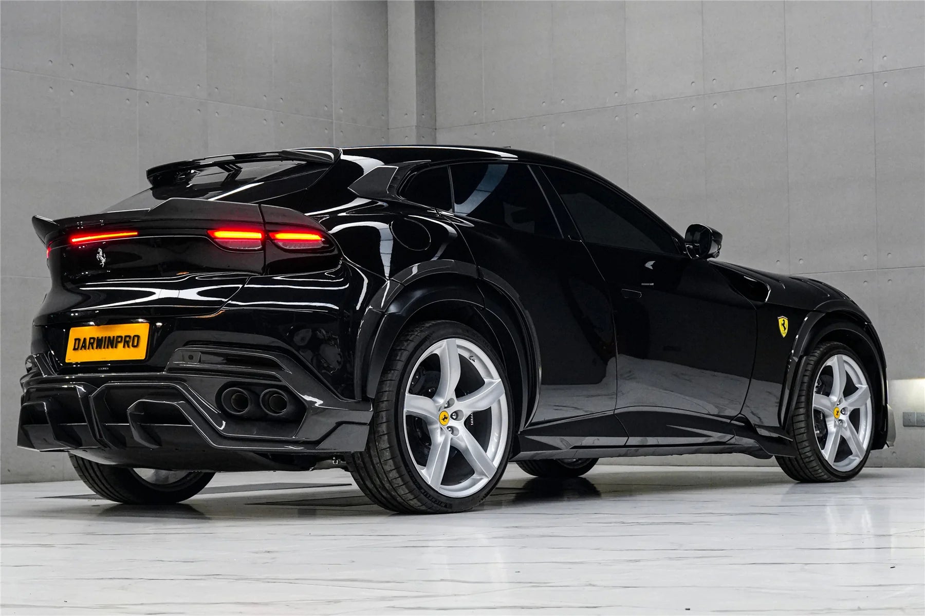 Set includes:

Front Bumper
Hood / Bonnet
Side Skirts
Fender Flares
Rear Bumper
Material: Carbon

NOTE: Professional installation is required.