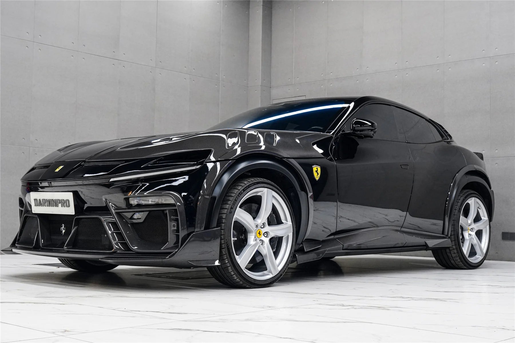 Set includes:

Front Bumper
Hood / Bonnet
Side Skirts
Fender Flares
Rear Bumper
Material: Carbon

NOTE: Professional installation is required.