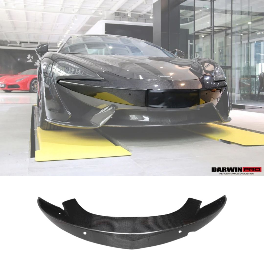 AUTHENTIC DARWINPRO CARBON FRONT BUMPER COVER for MCLAREN 540C 570S 570GT 600LT 2015 - 2021
Set includes:

Front Bumper Cover
Material: Carbon (Can be made in Forged Carbon)

NOTE: Professional installation is required