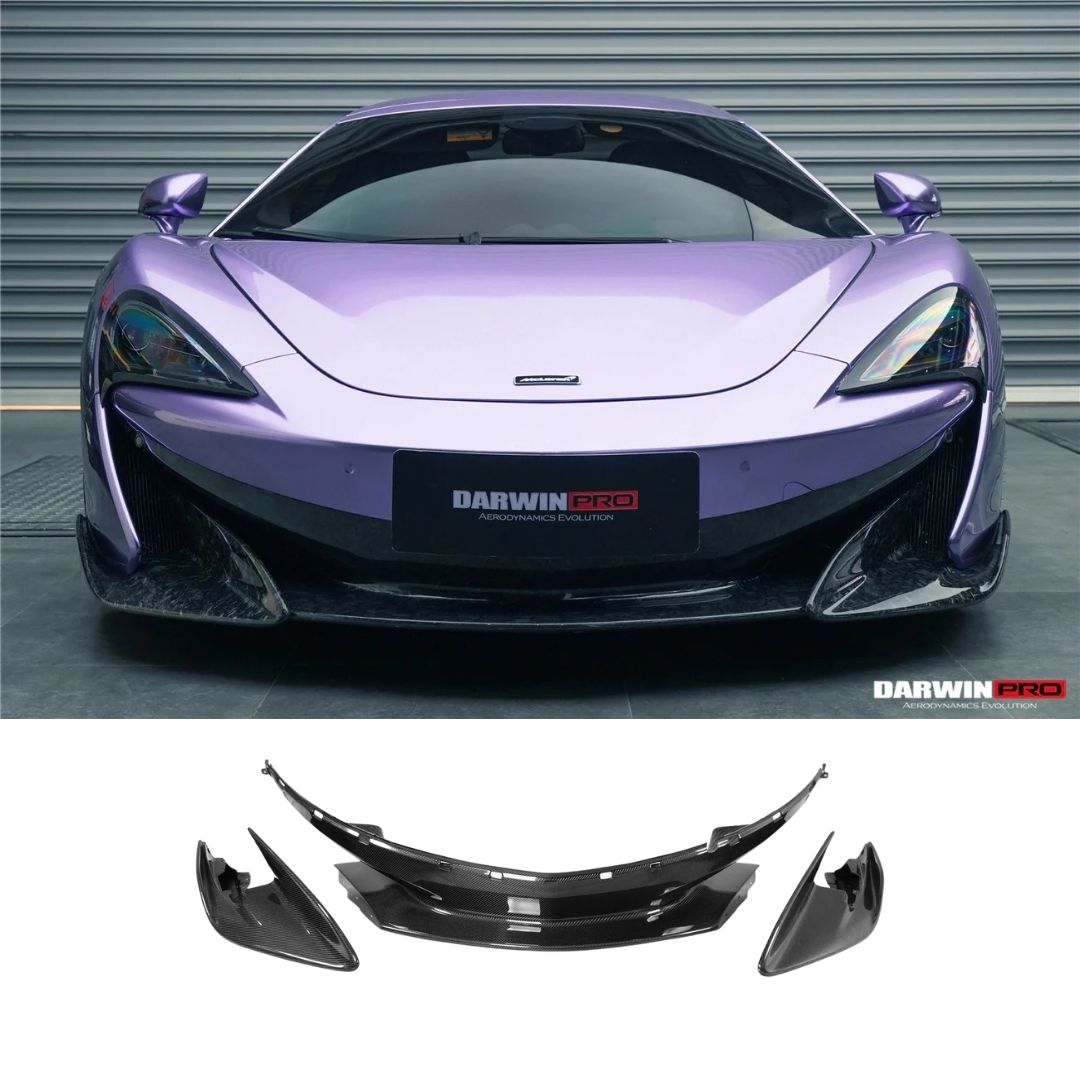 AUTHENTIC DARWINPRO CARBON FRONT BUMPER LIP for MCLAREN 600LT 2018 - 2021
Set includes:

Front Bumper Lip
Material: Carbon

NOTE: Professional installation is required