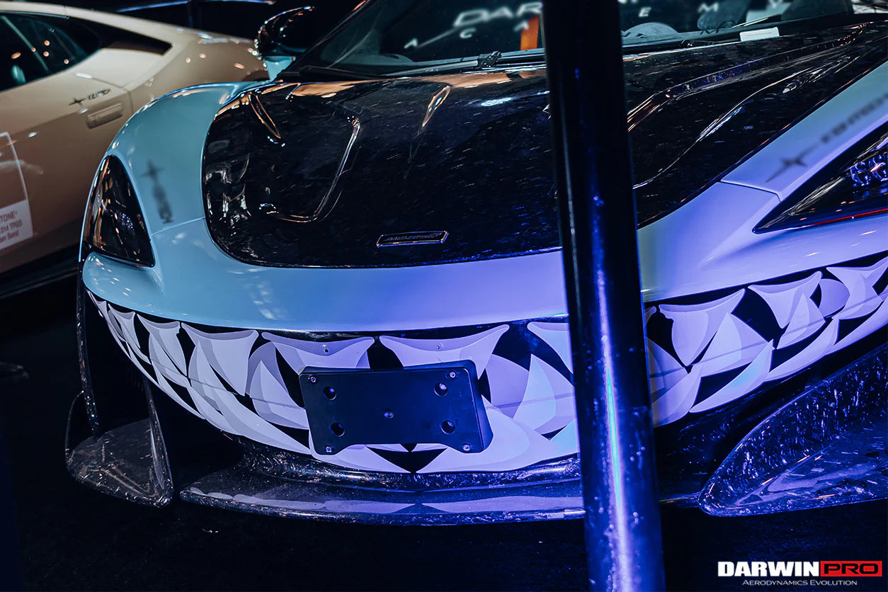 AUTHENTIC DARWINPRO CARBON FRONT BUMPER LIP for MCLAREN 600LT 2018 - 2021
Set includes:

Front Bumper Lip
Material: Carbon

NOTE: Professional installation is required