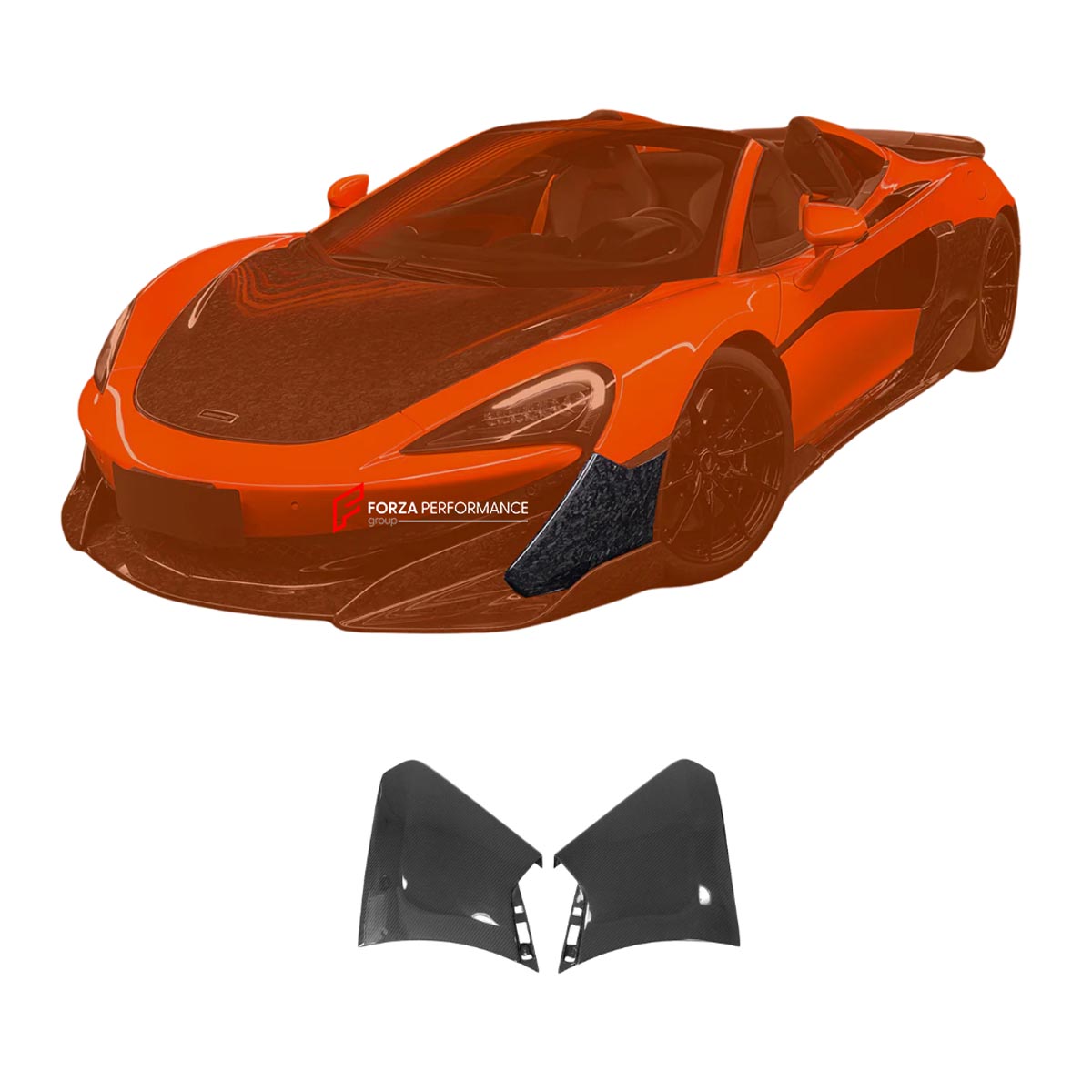 AUTHENTIC DARWINPRO CARBON FRONT BUMPER SPLITTER for MCLAREN 600LT 2018 - 2021
Set includes:

Front Bumper Splitter
Material: Carbon

NOTE: Professional installation is required