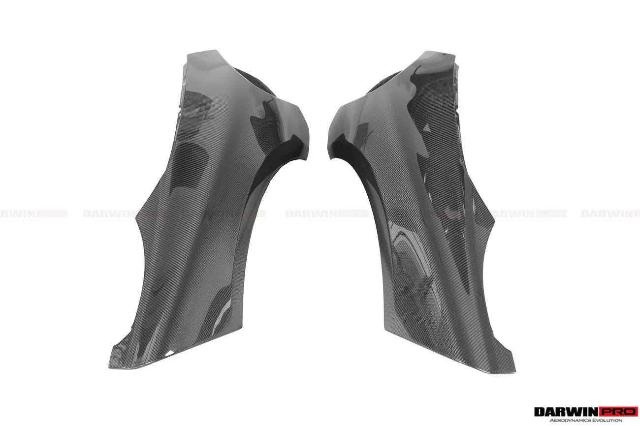 AUTHENTIC DARWINPRO CARBON FRONT FENDERS for MCLAREN 540C 570S 600LT 2015 - 2021
Set includes:

Front Fenders
Material: Carbon

NOTE: Professional installation is required