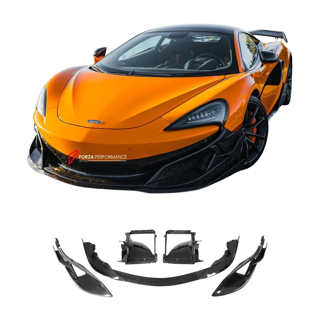 AUTHENTIC DARWINPRO CARBON FRONT LIP for MCLAREN 600LT 570S 2015 - 2021
Set includes:

Front Lip
Material: Carbon

NOTE: Professional installation is required