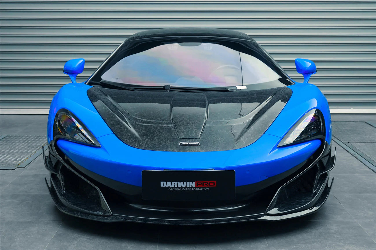 AUTHENTIC DARWINPRO CARBON HOOD BONNET BKSSII for MCLAREN 540C 570S 570GT 600LT 2015 - 2021
Set includes:

Hood Bonnet
Material: Carbon (Can be made in Forged Carbon)

NOTE: Professional installation is required