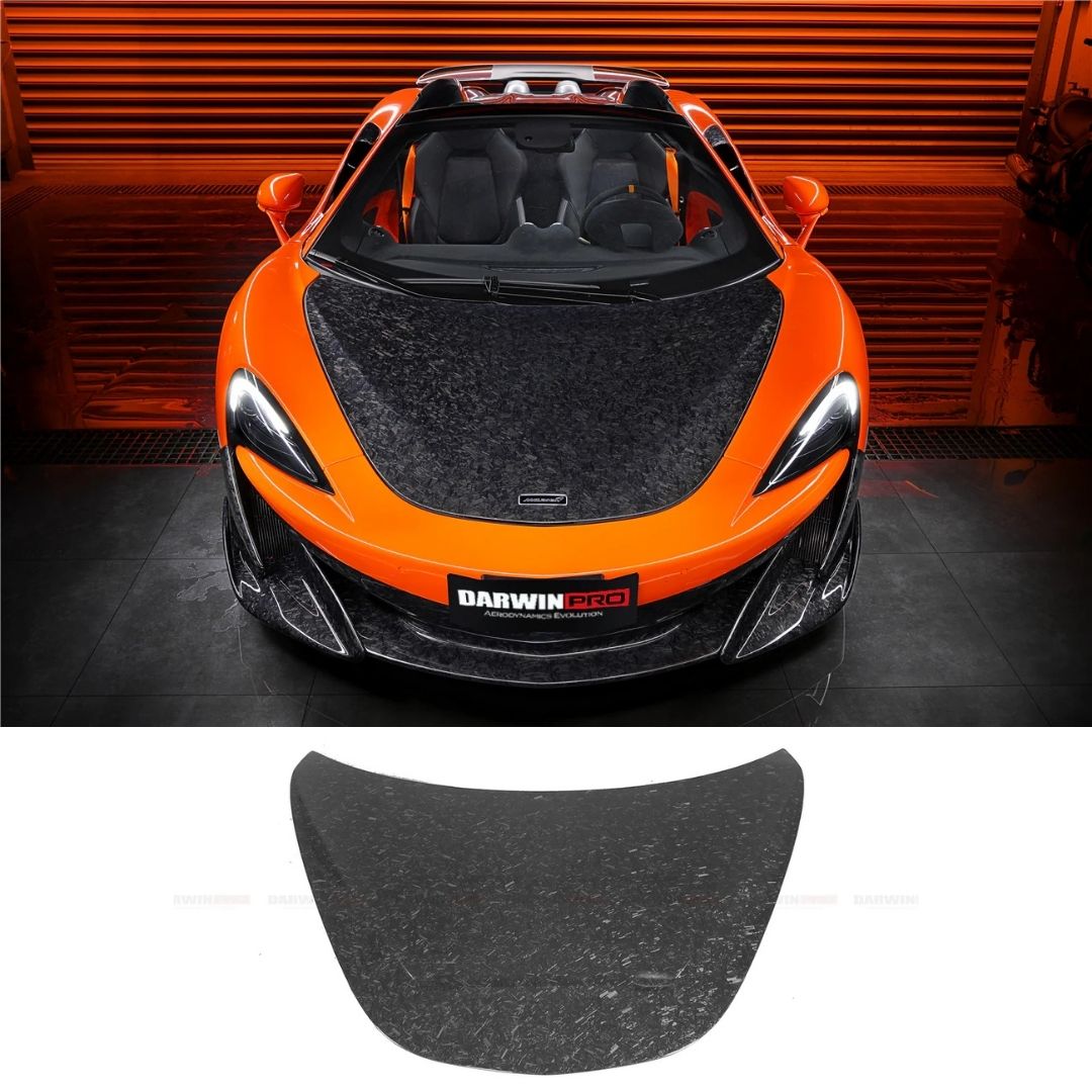 AUTHENTIC DARWINPRO CARBON HOOD BONNET for MCLAREN 540C 570S 570GT 600LT 2015 - 2021
Set includes:

Hood Bonnet
Material: Carbon (Can be made in Forged Carbon)

NOTE: Professional installation is required