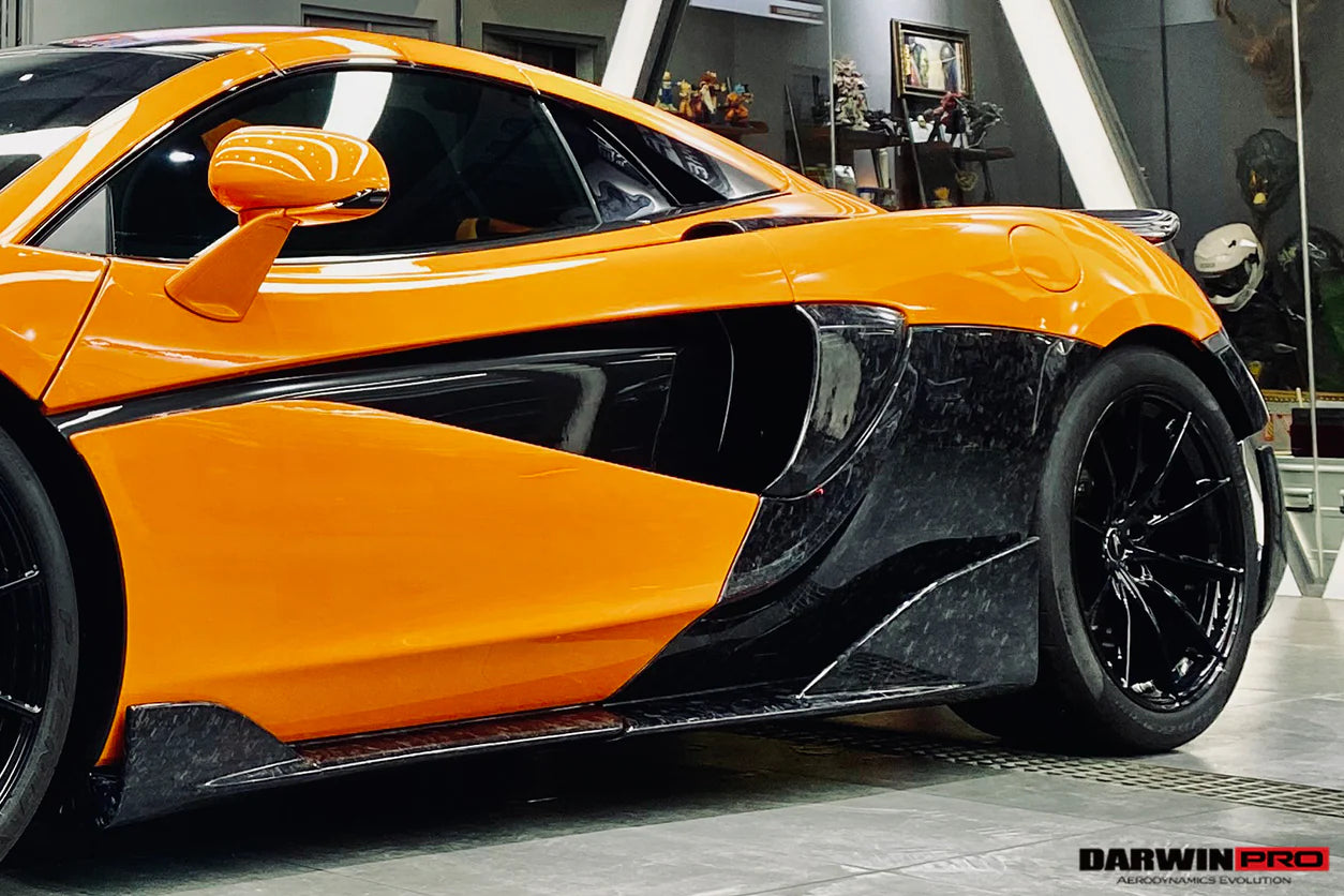AUTHENTIC DARWINPRO CARBON REAR QUARTER PANEL SIDE SKIRTS for MCLAREN 600LT 2018 - 2021
Set includes:

Rear Quarter Panel Side Skirts
Material: Carbon

NOTE: Professional installation is required