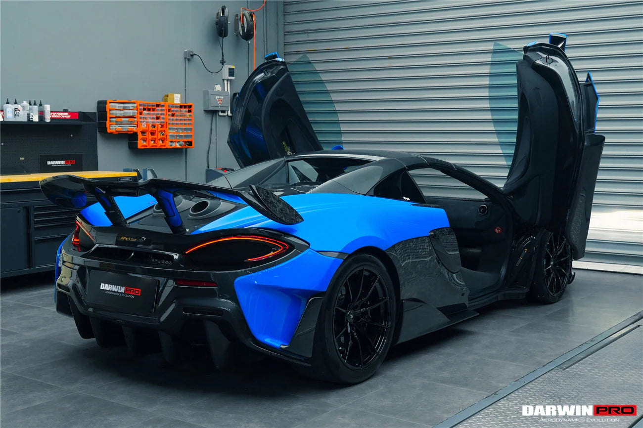 AUTHENTIC DARWINPRO CARBON REAR BUMPER CANARDS for MCLAREN 600LT 2018 - 2021
Set includes:

Rear Bumper Canards
Material: Carbon

NOTE: Professional installation is required