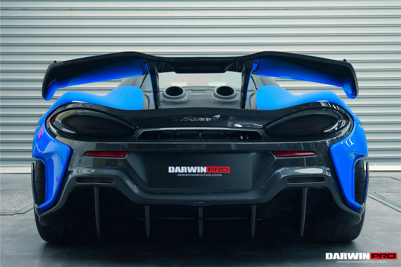 AUTHENTIC DARWINPRO CARBON REAR BUMPER BKSS for MCLAREN 600LT 2018 - 2021
Set includes:

Rear Bumper
Material: Carbon

NOTE: Professional installation is required