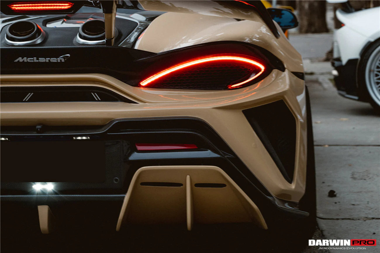 AUTHENTIC DARWINPRO CARBON REAR BUMPER BKSS for MCLAREN 600LT 2018 - 2021
Set includes:

Rear Bumper
Material: Carbon

NOTE: Professional installation is required