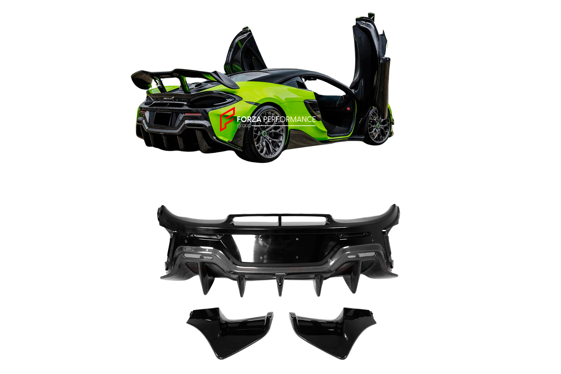 AUTHENTIC DARWINPRO CARBON REAR BUMPER for MCLAREN 600LT 2018 - 2021
Set includes:

Rear Bumper
Material: Carbon

NOTE: Professional installation is required