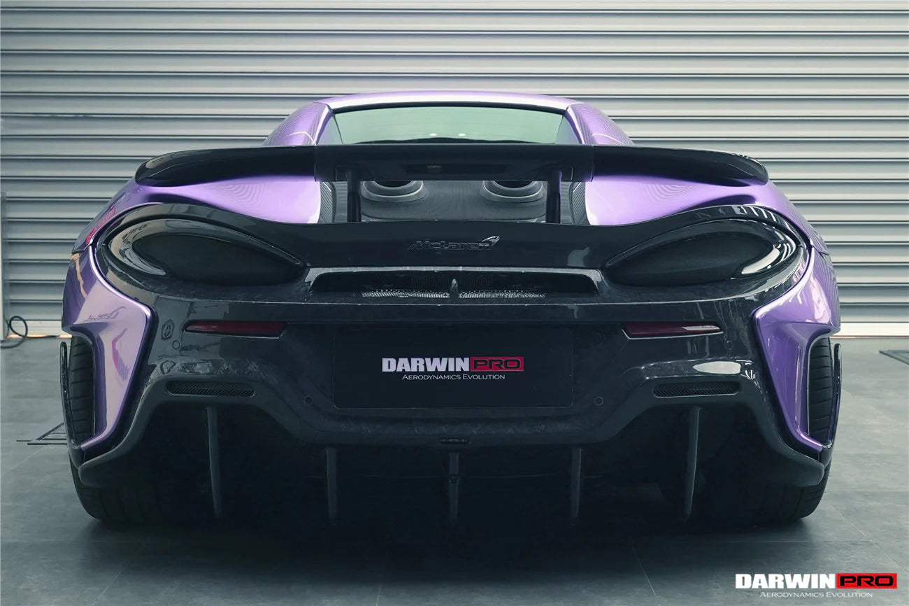 AUTHENTIC DARWINPRO CARBON REAR BUMPER for MCLAREN 600LT 2018 - 2021
Set includes:

Rear Bumper
Material: Carbon

NOTE: Professional installation is required